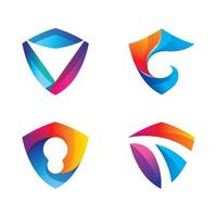 Shield gradient logo design vector