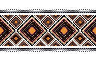 patrón étnico ikat diseñado para fondos o papeles pintados, alfombras, batiks, textiles tradicionales. Ilustración de vector de estilo de bordado de patrón nativo