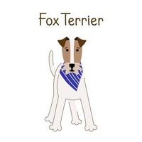 fox terrier de alambre aislado sobre fondo blanco. ilustración vectorial de un perro mascota vector