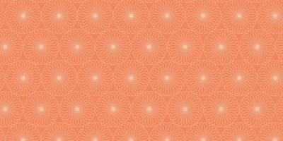 Floral pattern circle lines on orange background vector