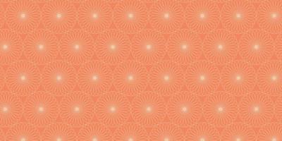 Floral pattern circle lines on orange background vector