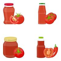 conceptos de salsa de tomate vector