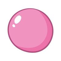 Pink soap bubble. Cartoon bubble gum vector doodle illustration