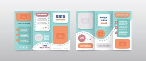 playful trifold kids brochure template vector