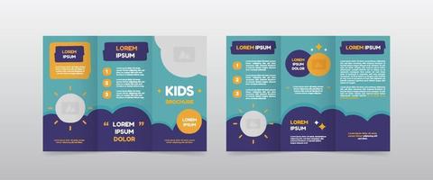 playful trifold kids brochure template vector