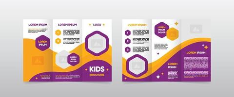 playful trifold kids brochure template vector