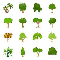 Trendy Trees Elements vector