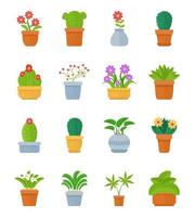 conceptos de plantas de interior en macetas vector