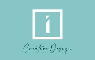 I Letter Icon Design With Creative Modern Look and Teal Background. vector