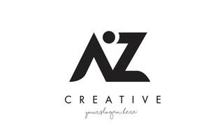 AZ Letter Logo Design with Creative Modern Trendy Typography. vector