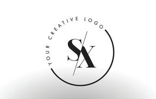 SX Serif Letter Logo Design with Creative Intersected Cut. vector