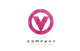 V Letter Logo Design with Circular Purple Pattern. vector