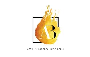 AB Letter Logo Circular Purple Splash Brush Concept. vector