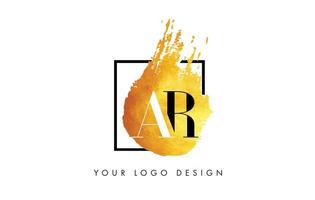 AR Letter Logo Circular Purple Splash Brush Concept. vector