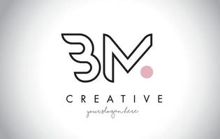 Diseño de logotipo de letra bm con tipografía creativa de moda moderna. vector