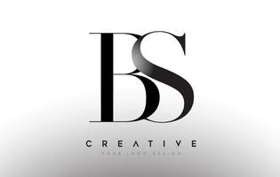 BS bs letter design logo logotype icon concept with serif font and classic elegant style look vector