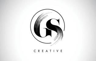 GS Brush Stroke Letter Logo Design. Black Paint Logo Leters Icon. vector