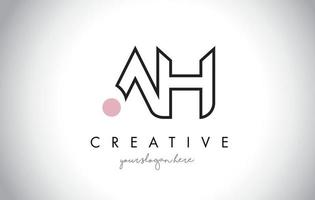 AH Letter Logo Design with Creative Modern Trendy Typography. vector