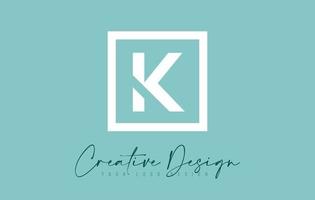 K Letter Icon Design With Creative Modern Look and Teal Background. vector