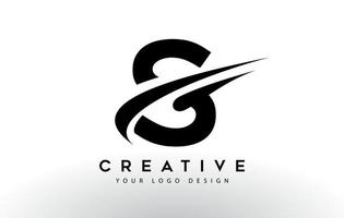 Creative S Letter Logo Design with Swoosh Icon Vector. vector