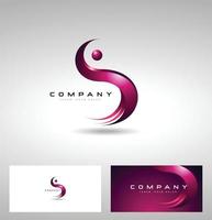 Letter S Abstract Icon in Purple color vector