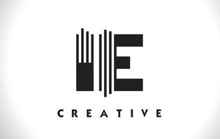 IE Logo Letter With Black Lines Design. Line Letter Vector Illustration