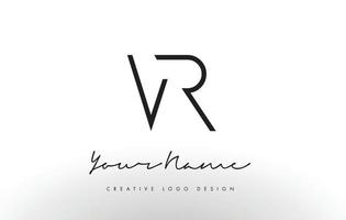 VR Letters Logo Design Slim. Creative Simple Black Letter Concept. vector