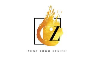 CZ Letter Logo Circular Purple Splash Brush Concept. vector