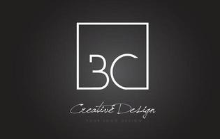 BC Square Frame Letter Logo Design with Black and White Colors. vector