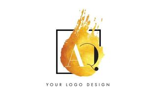 AQ Letter Logo Circular Purple Splash Brush Concept. vector
