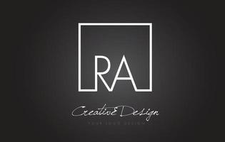 RA Square Frame Letter Logo Design with Black and White Colors. vector