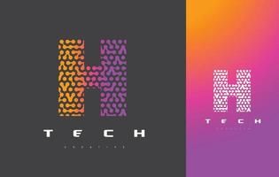 H Letter Logo Technology. Connected Dots Letter Design Vector. vector