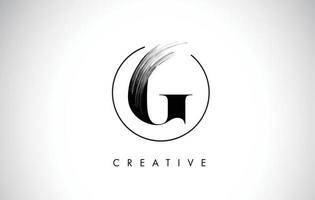 G Brush Stroke Letter Logo Design. Black Paint Logo Leters Icon. vector