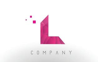 L Letter Logo Design with Purple Dots Pattern. vector