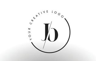 JO Serif Letter Logo Design with Creative Intersected Cut. vector