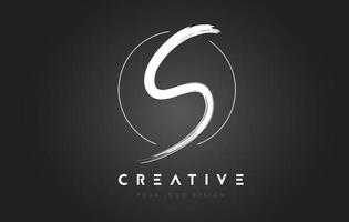 S Brush Letter Logo Design. Artistic Handwritten Letters Logo Concept. vector