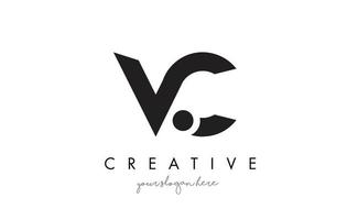 VC Letter Logo Design with Creative Modern Trendy Typography. vector