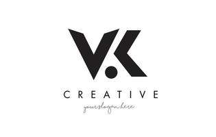 Diseño de logotipo de letra vk con tipografía creativa de moda moderna. vector