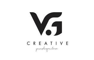 Diseño de logotipo de letra VG con tipografía creativa de moda moderna. vector