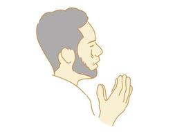 praying for blessings from god Human hands open palm up worship muslim people vector