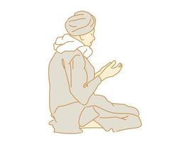 praying for blessings from god Human hands open palm up worship muslim people vector