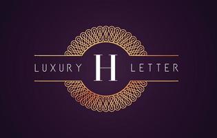 H Luxury Letter Logo. Golden Royal Vector. vector
