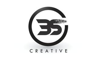 Diseño de logotipo de letra bs brush. Logotipo de icono de letras cepilladas creativas. vector
