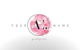 AE Letter Logo Design with Watercolor Circular Brush Stroke. vector