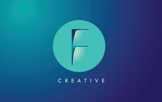 F Letter Logo Icon Design With Paper Cut Creative Look Vector Illustration
