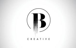 B Brush Stroke Letter Logo Design. Black Paint Logo Leters Icon. vector