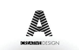 A Lines Letter Design with Creative Elegant Zebra vector