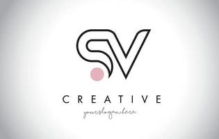 Diseño de logotipo de letra sv con tipografía creativa de moda moderna. vector