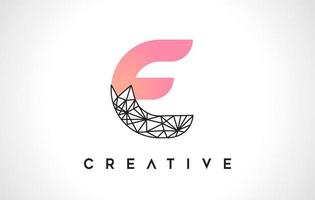 Letter E Beauty Logo. E Letter Design Vector with Origami Look Vector