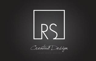 RS Square Frame Letter Logo Design with Black and White Colors. vector